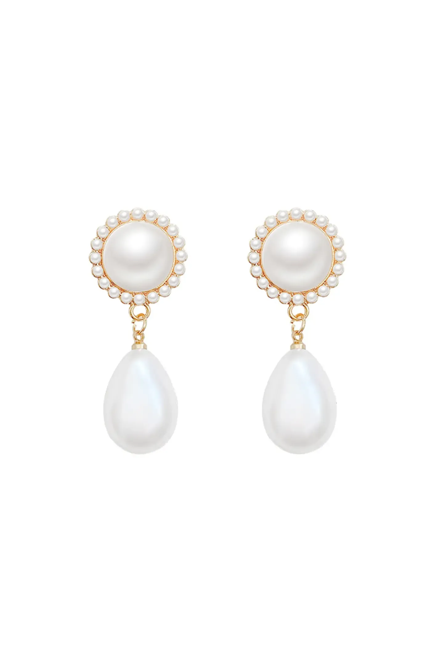 Alva White Pear Earrings