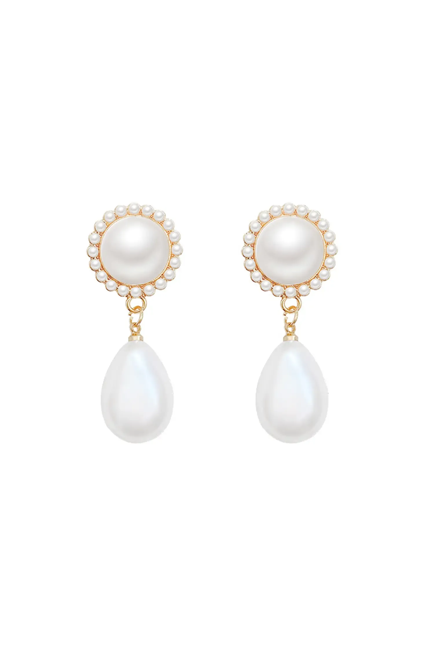 Alva White Pear Earrings