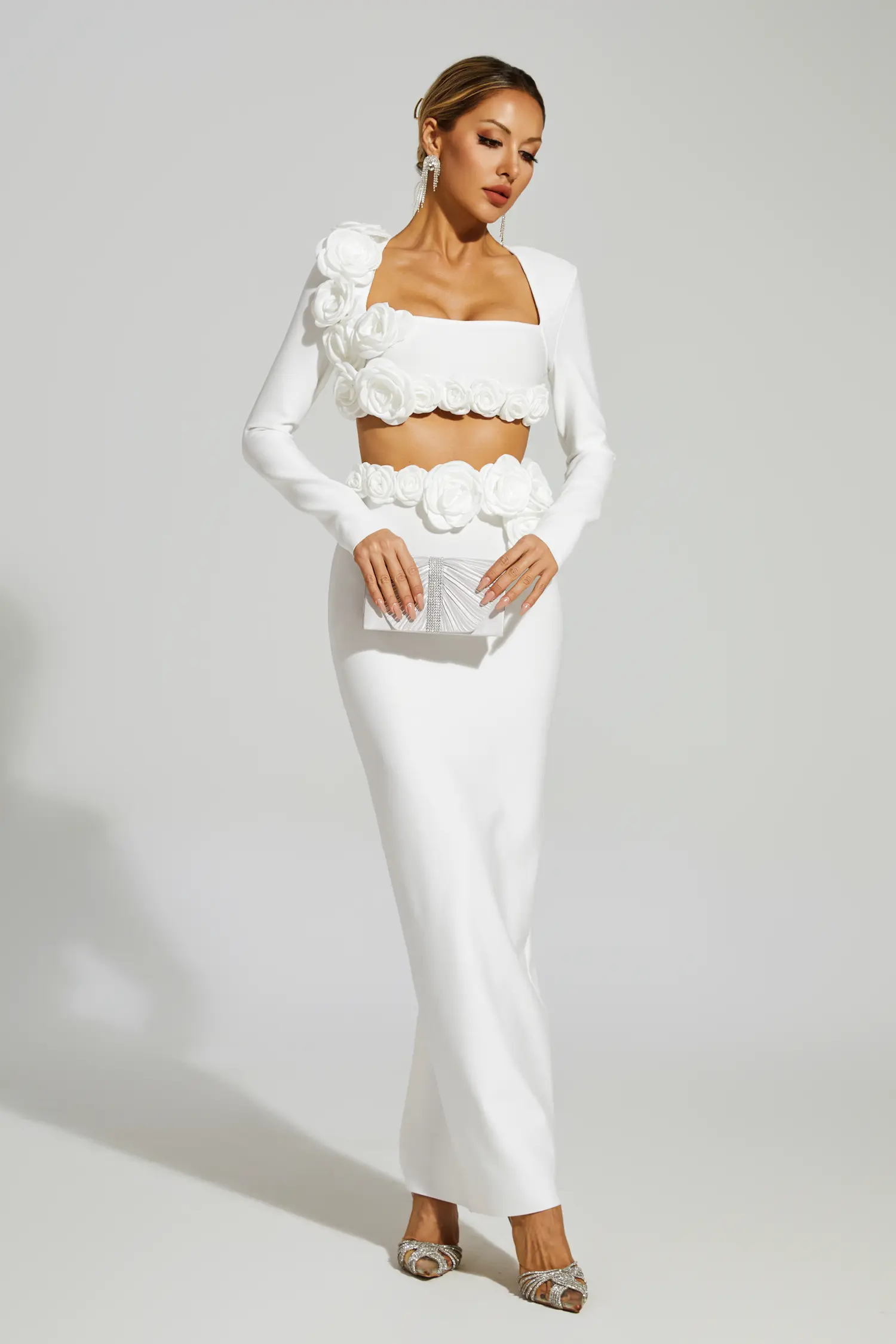 Lilac White Rose Flower Set