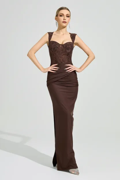 Soyinka Brown Lace Dress