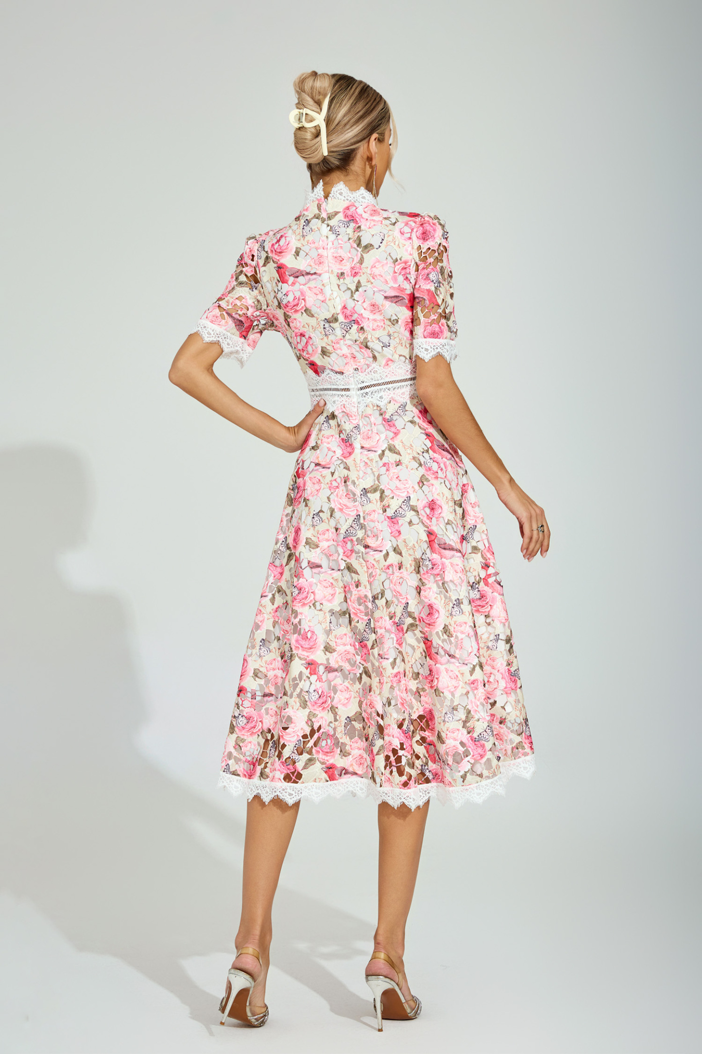 Myrna Floral Lace Midi Dress
