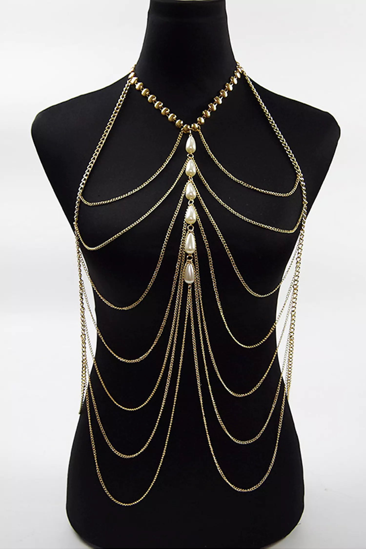 Quiller Bikini Tassel Pearl Body Chain