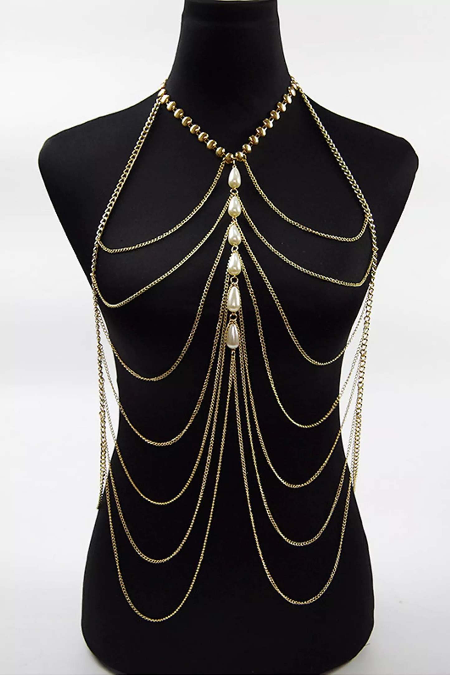 Quiller Bikini Tassel Pearl Body Chain