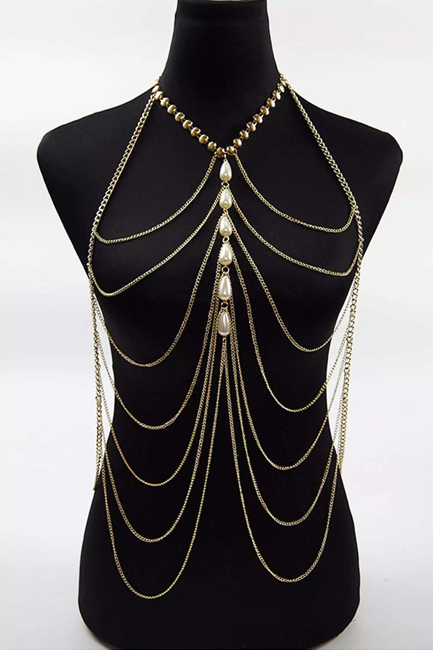 Quiller Bikini Tassel Pearl Body Chain