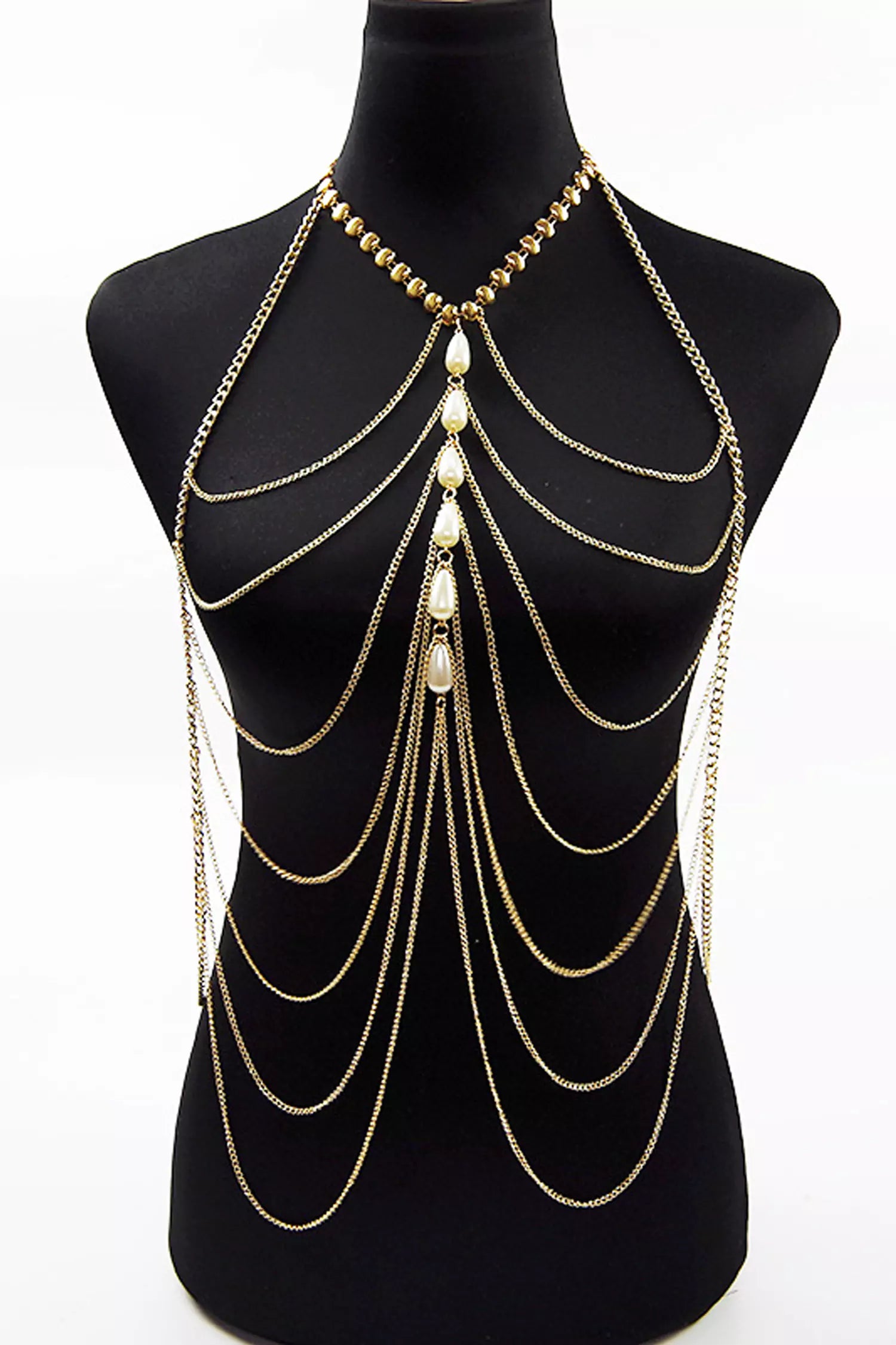 Quiller Bikini Tassel Pearl Body Chain