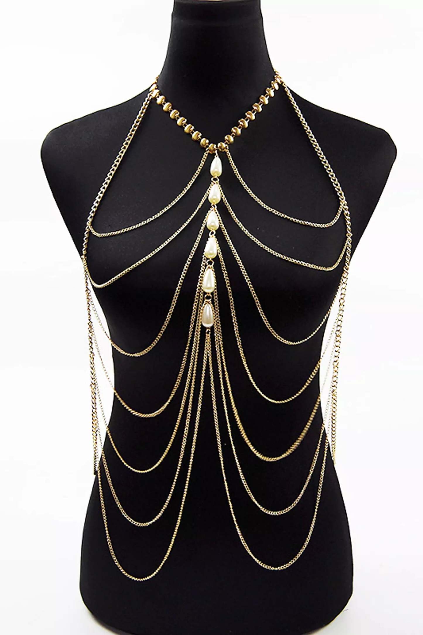 Quiller Bikini Tassel Pearl Body Chain