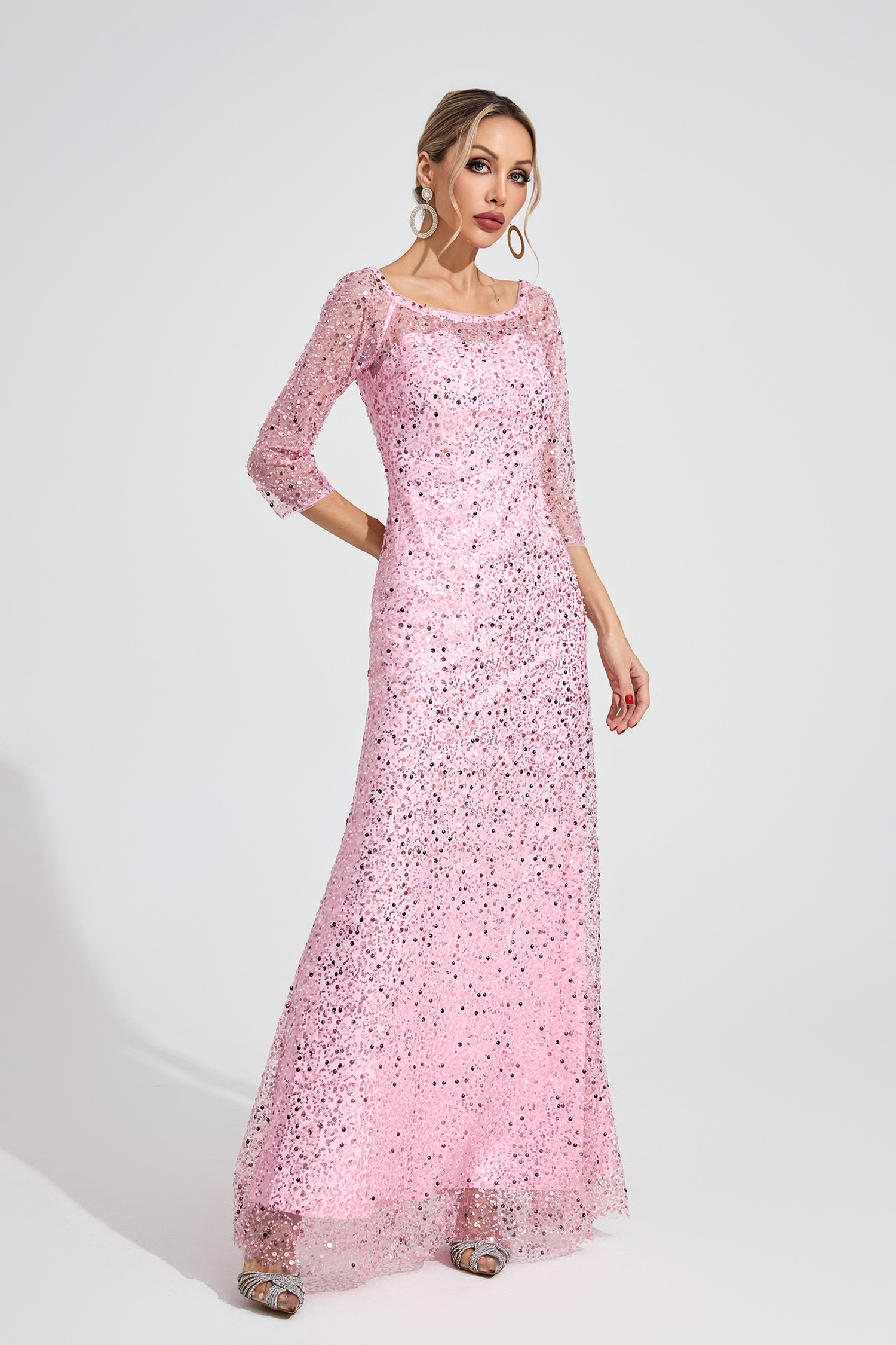 Moon Pink Diamond Maxi Dress