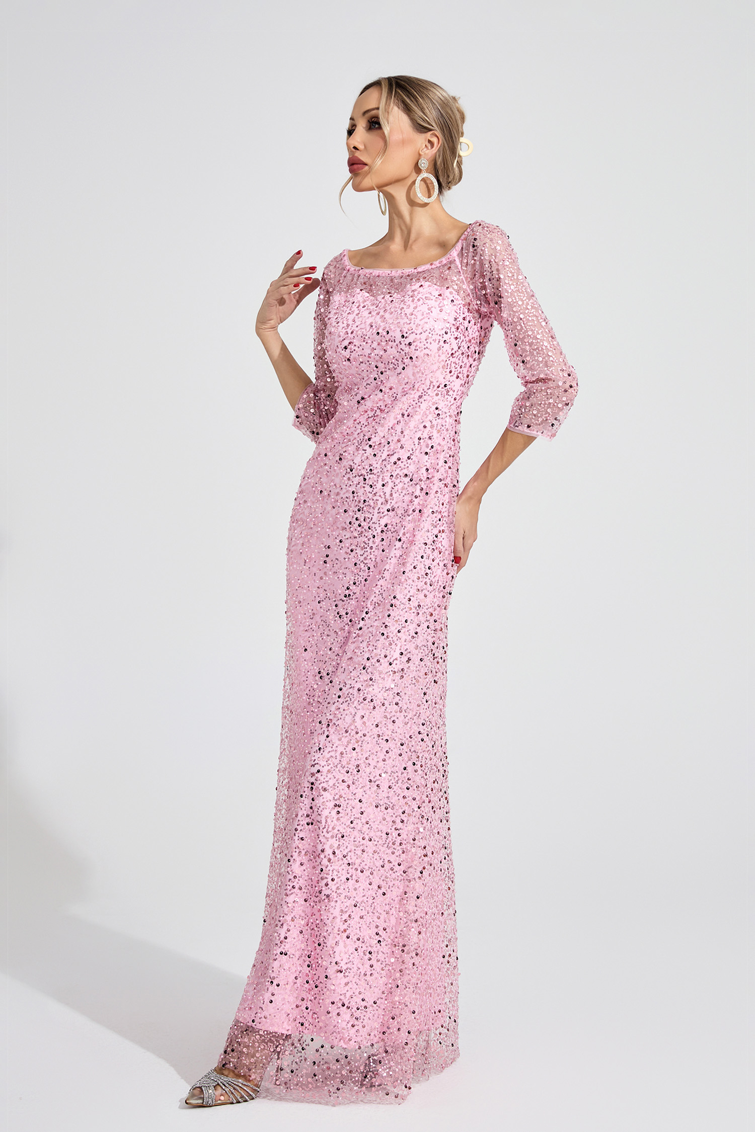 Moon Pink Diamond Maxi Dress
