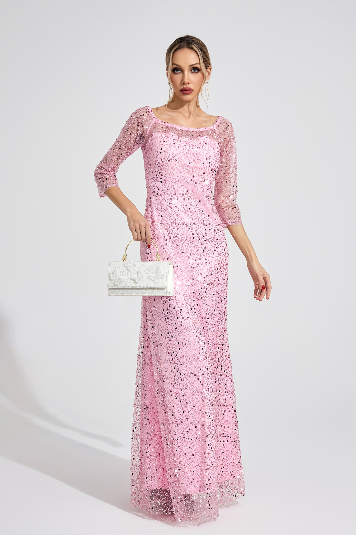 Moon Pink Diamond Maxi Dress