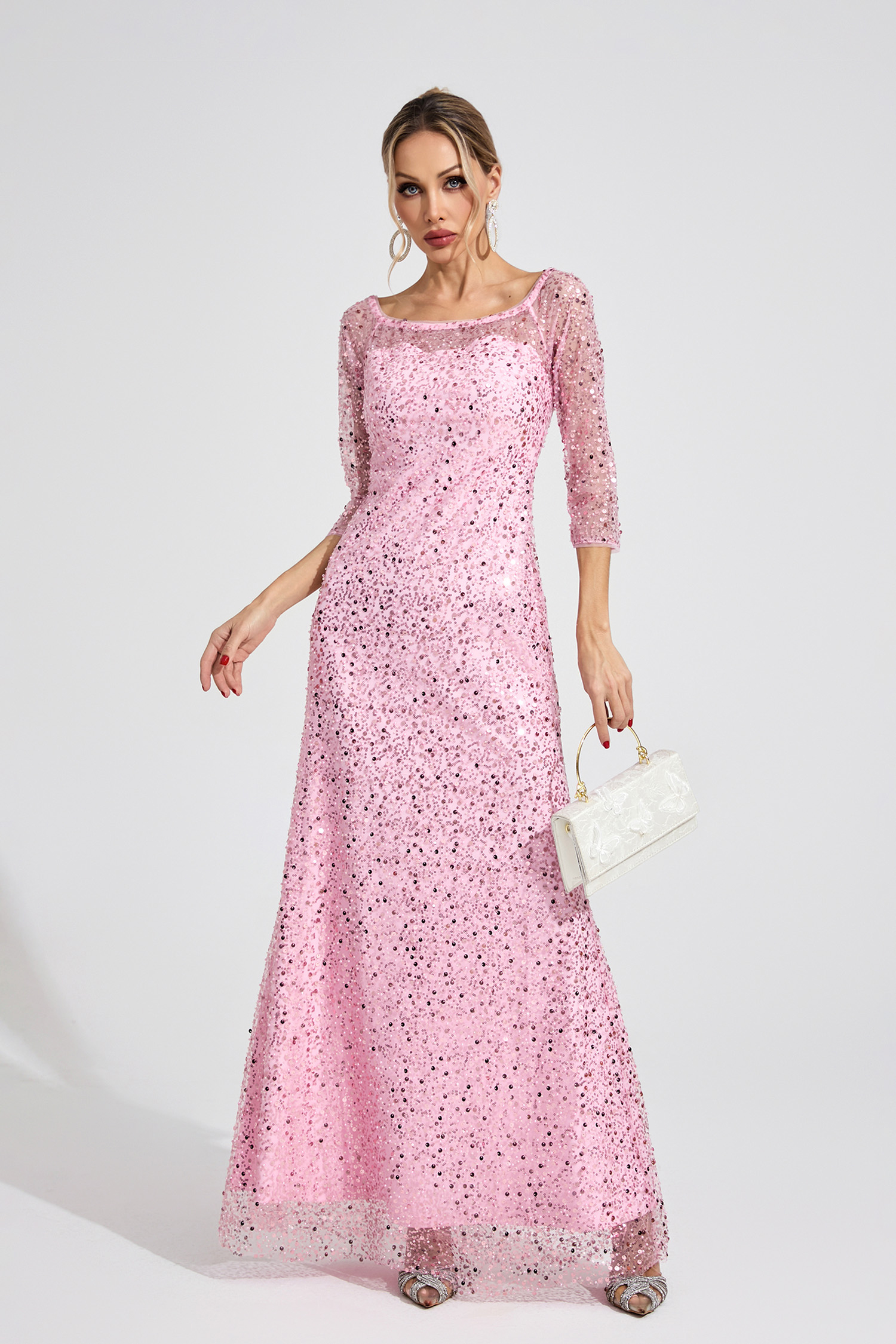 Moon Pink Diamond Maxi Dress