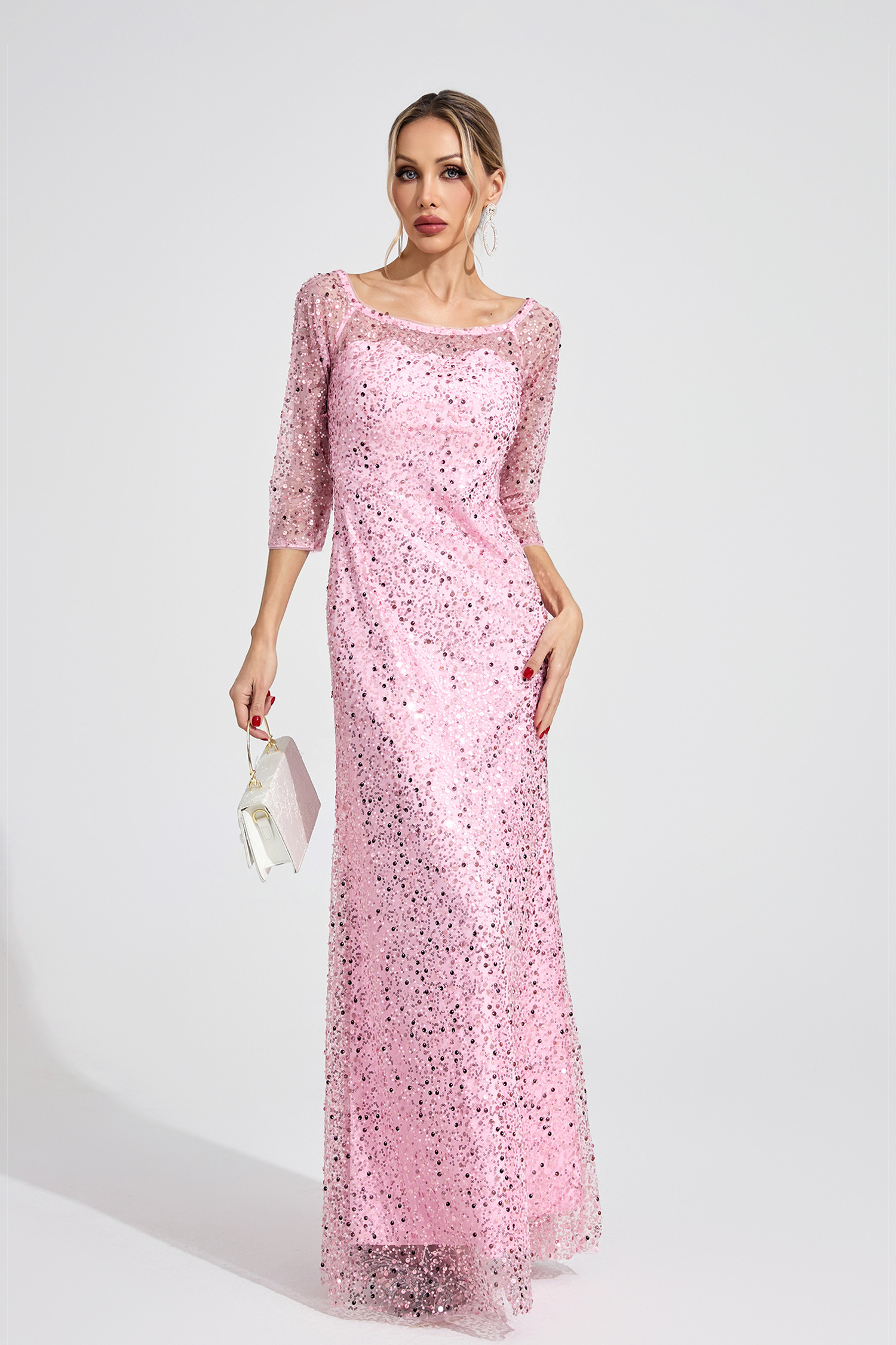 Moon Pink Diamond Maxi Dress