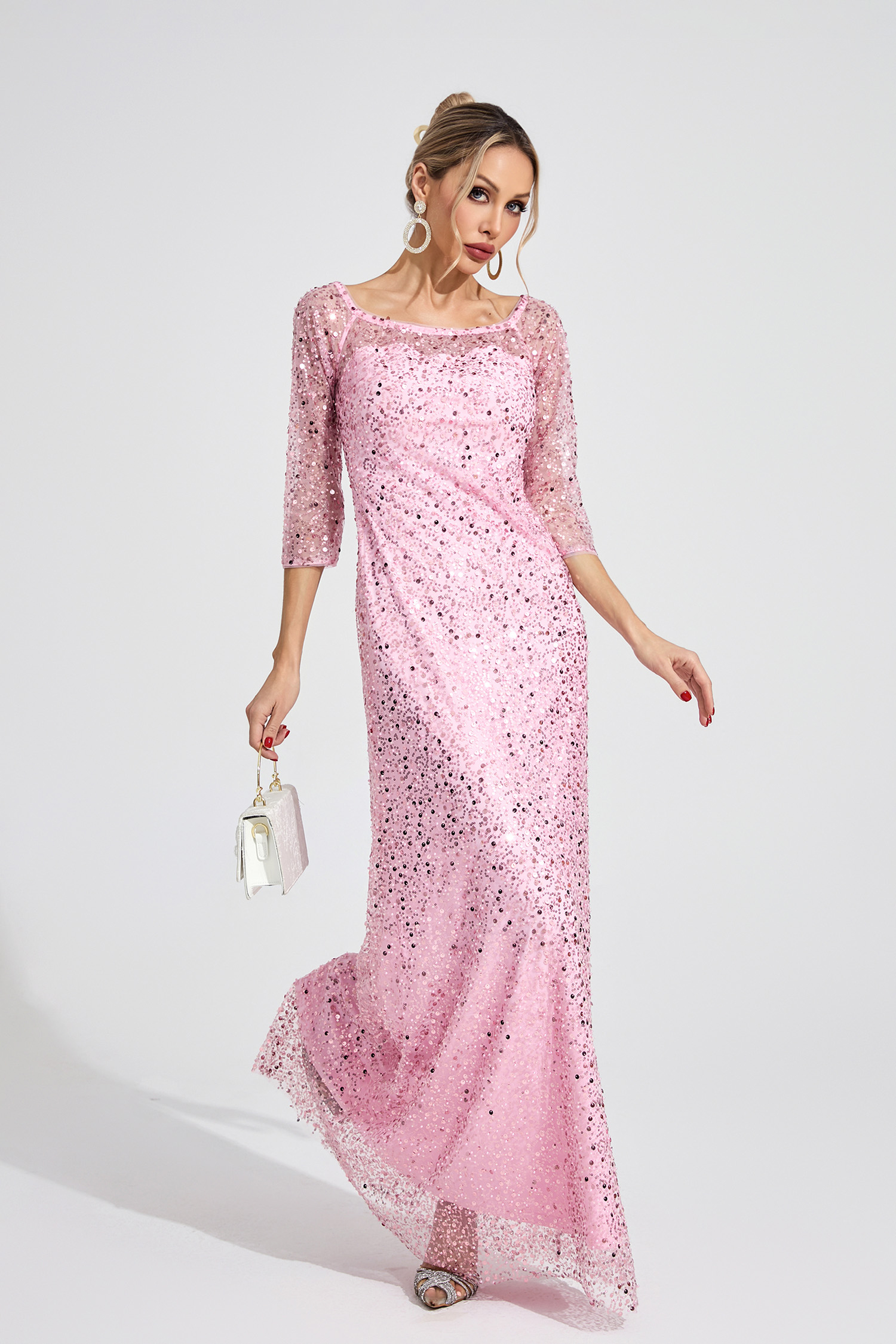 Moon Pink Diamond Maxi Dress