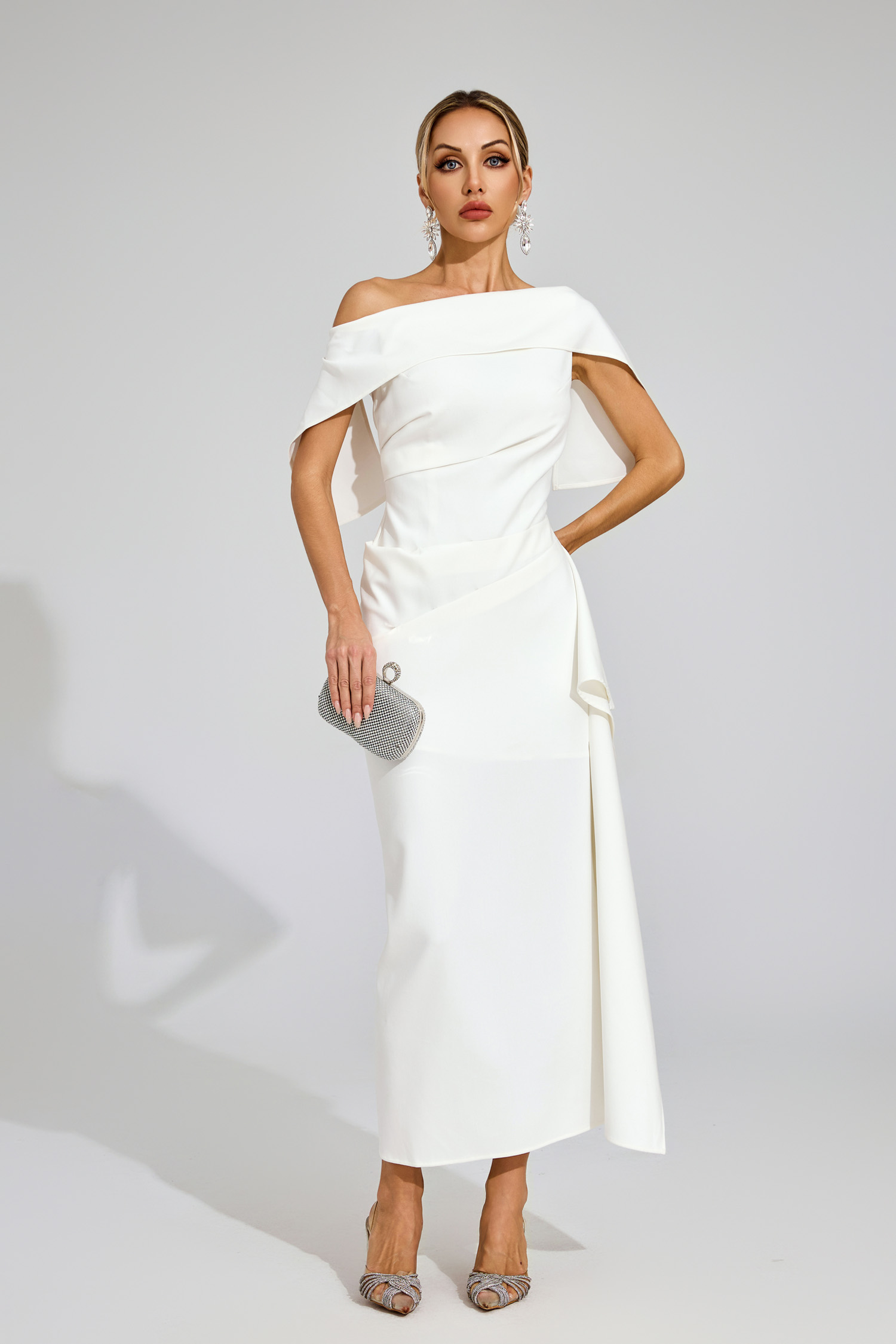 Eudora White Ruffle Off Shoulder Dress