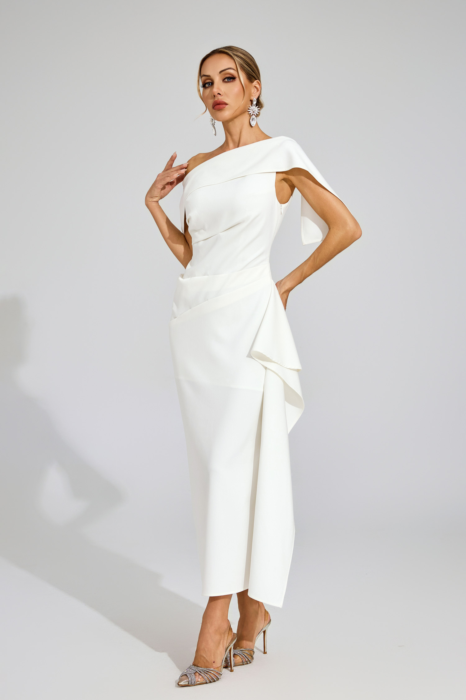 Eudora White Ruffle Off Shoulder Dress