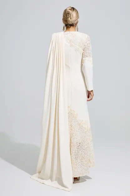 Anna Apricot Lace Maxi Dress