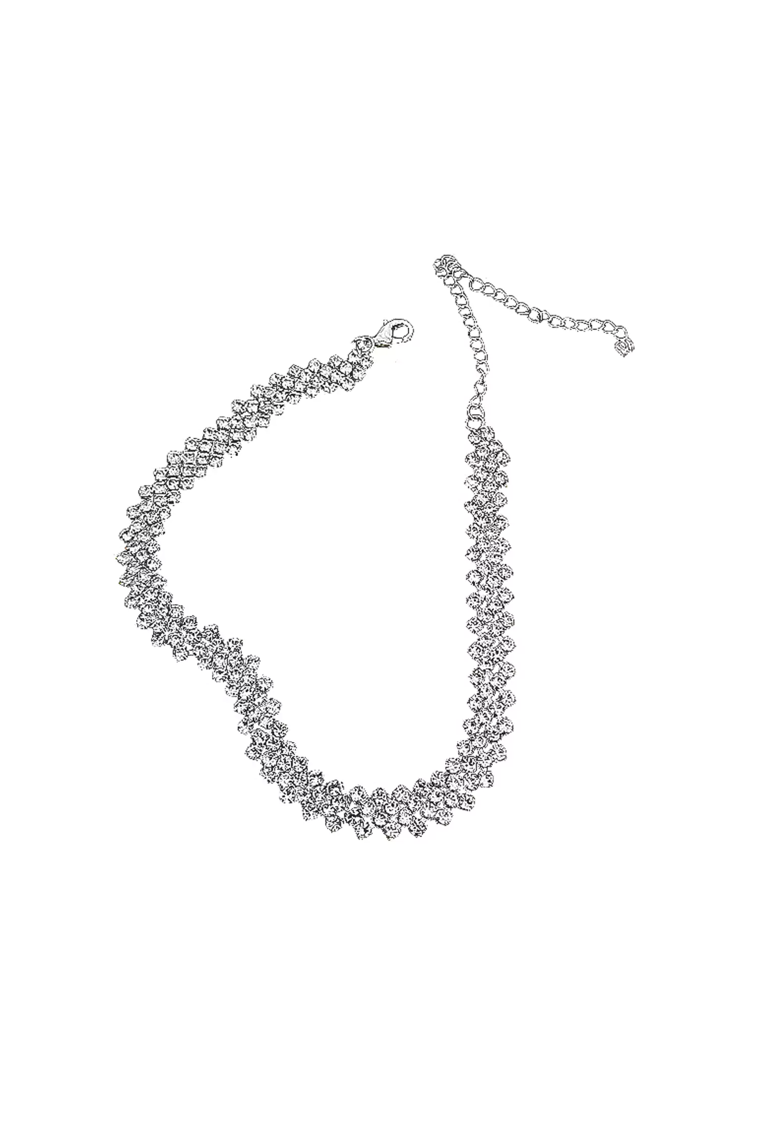Marjory Silver Diamond Necklace