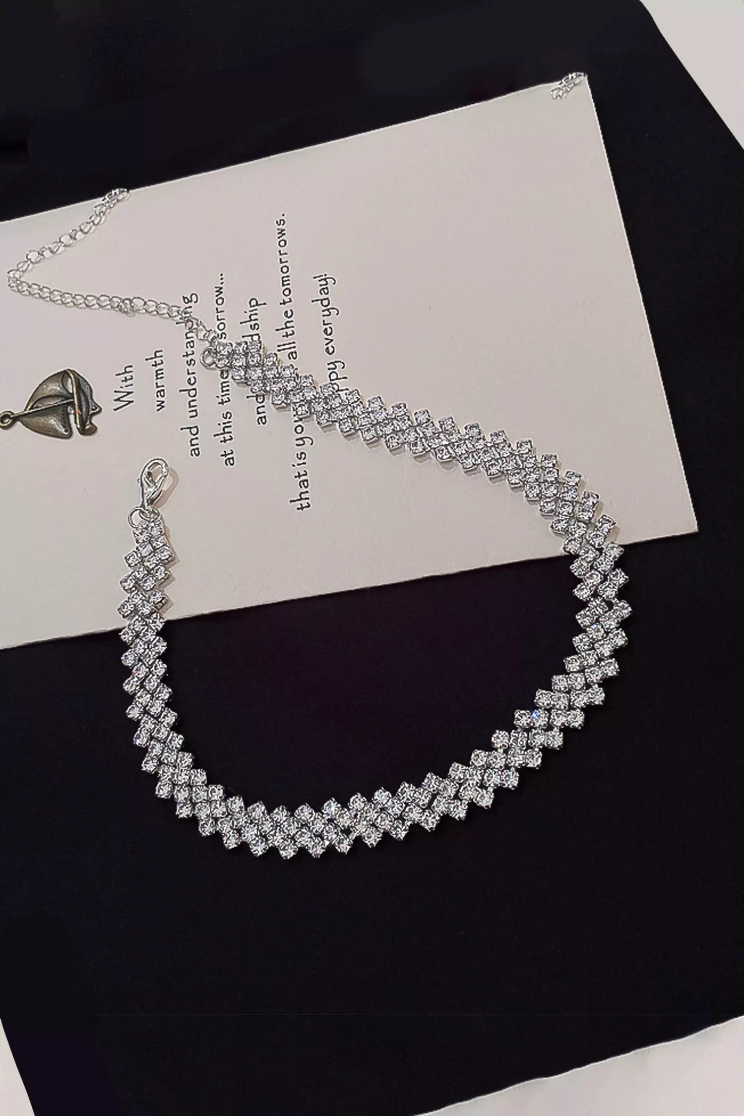 Marjory Silver Diamond Necklace