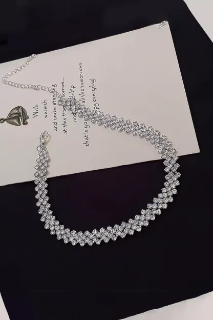 Marjory Silver Diamond Necklace