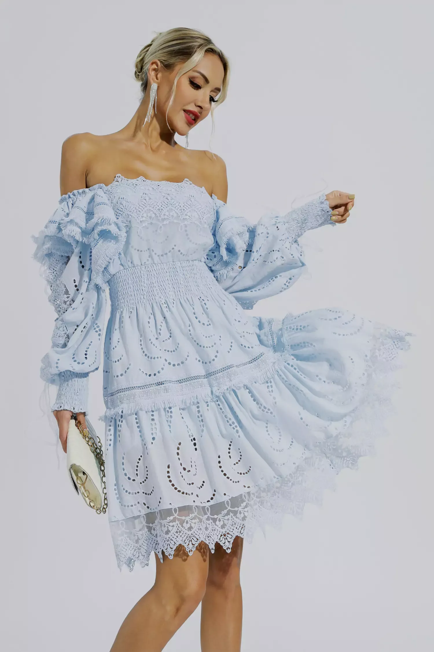 Trollpoe Blue High Waist Mini Dress