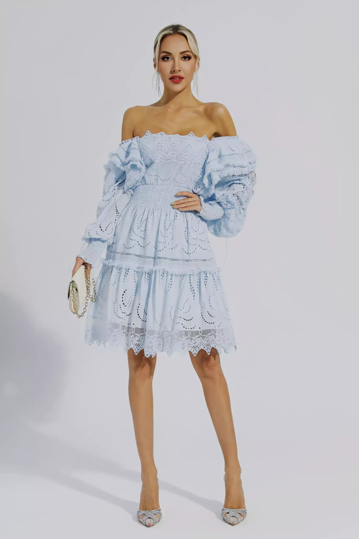 Trollpoe Blue High Waist Mini Dress