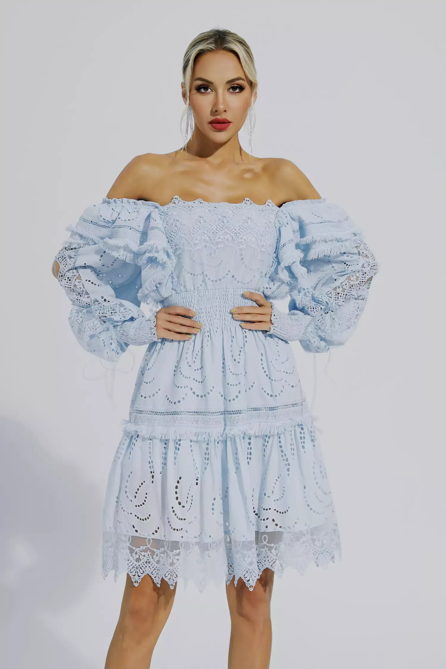 Trollpoe Blue High Waist Mini Dress