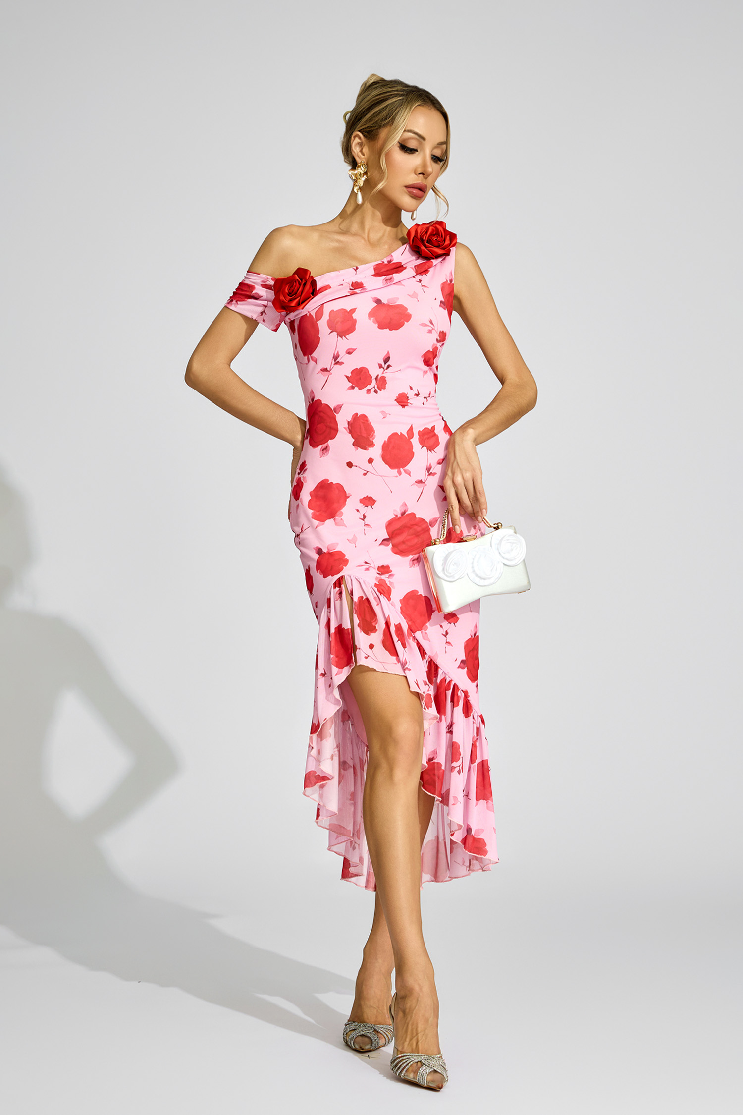 Chesterton Pink Rose - Print One - Shoulder Dress