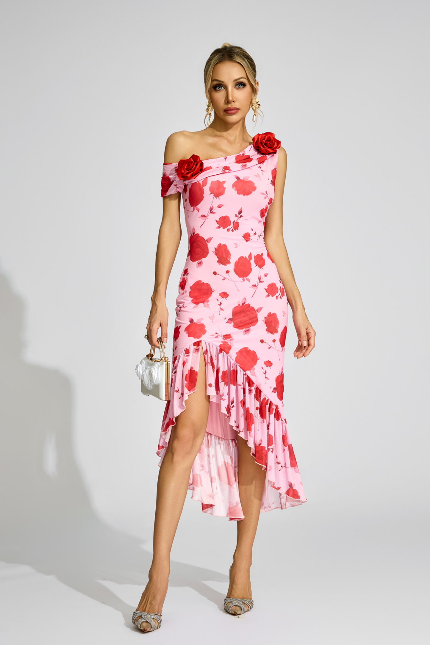Chesterton Pink Rose - Print One - Shoulder Dress