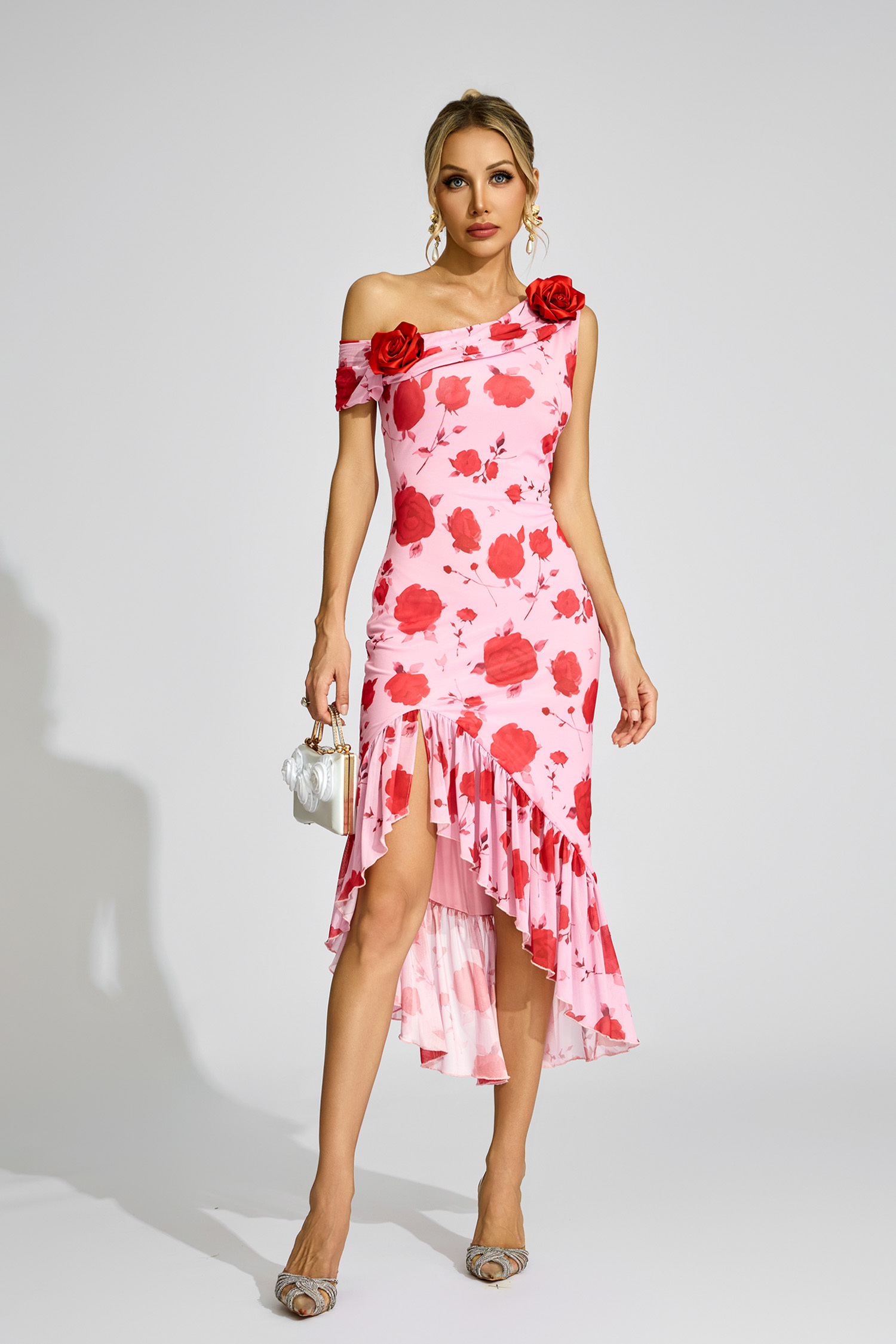 Chesterton Pink Rose - Print One - Shoulder Dress