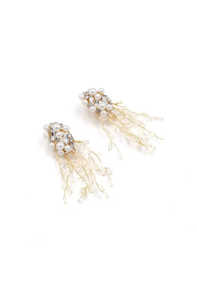 Gardenia Crystal Tassel Earrings