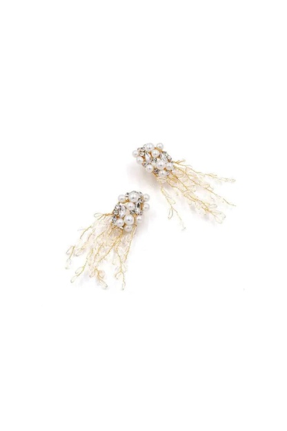 Gardenia Crystal Tassel Earrings