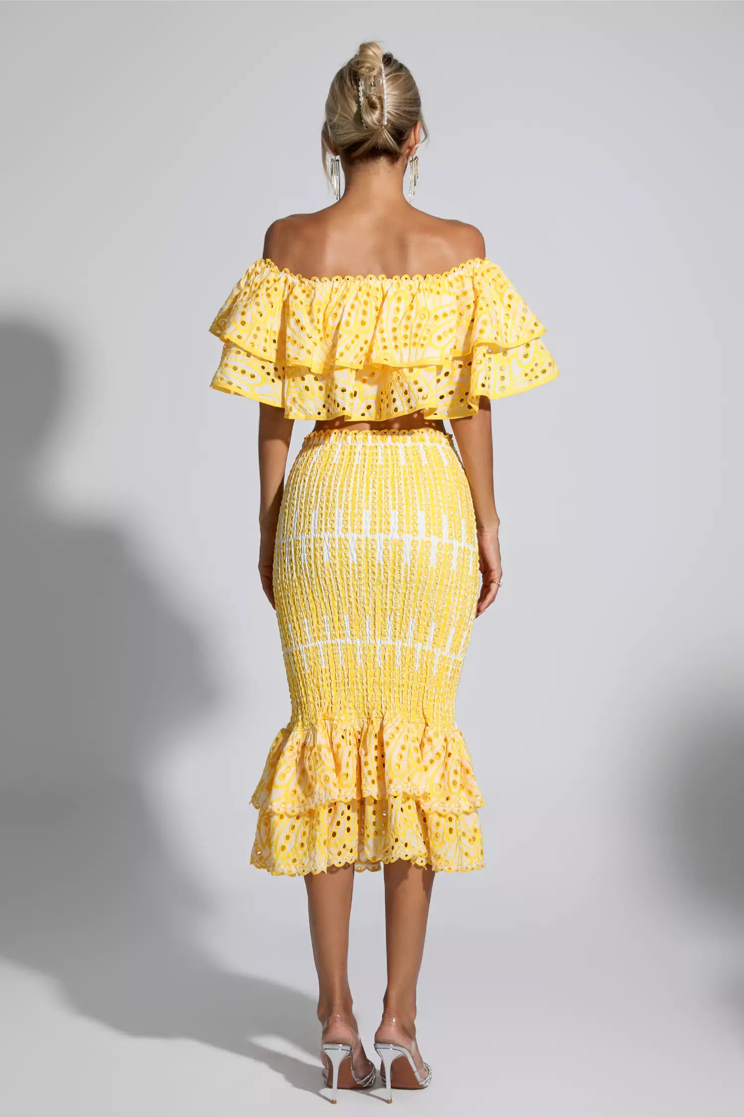 Wordsworth Yellow Cutout Ruffle Set