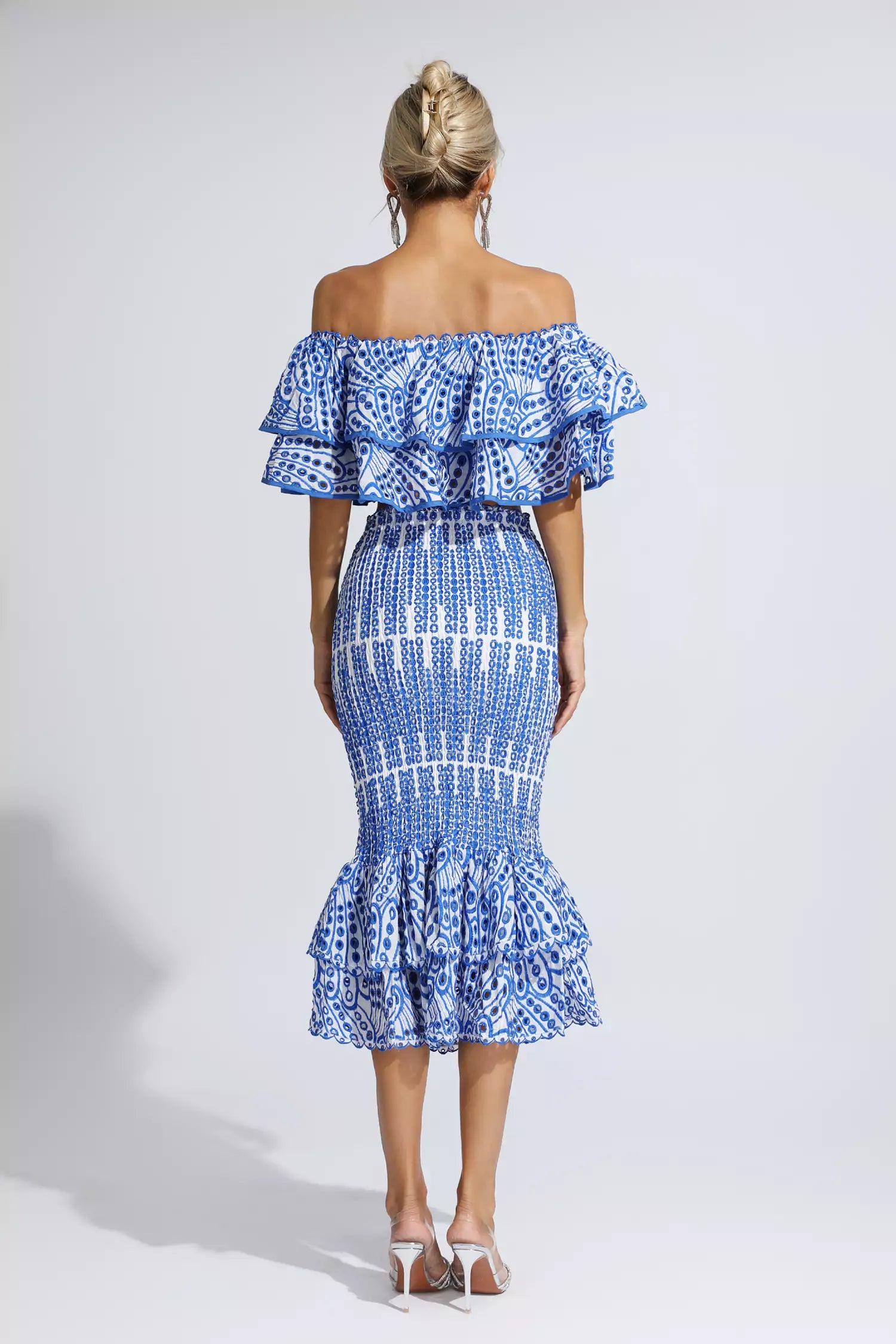 Wordsworth Blue Cutout Ruffle Set