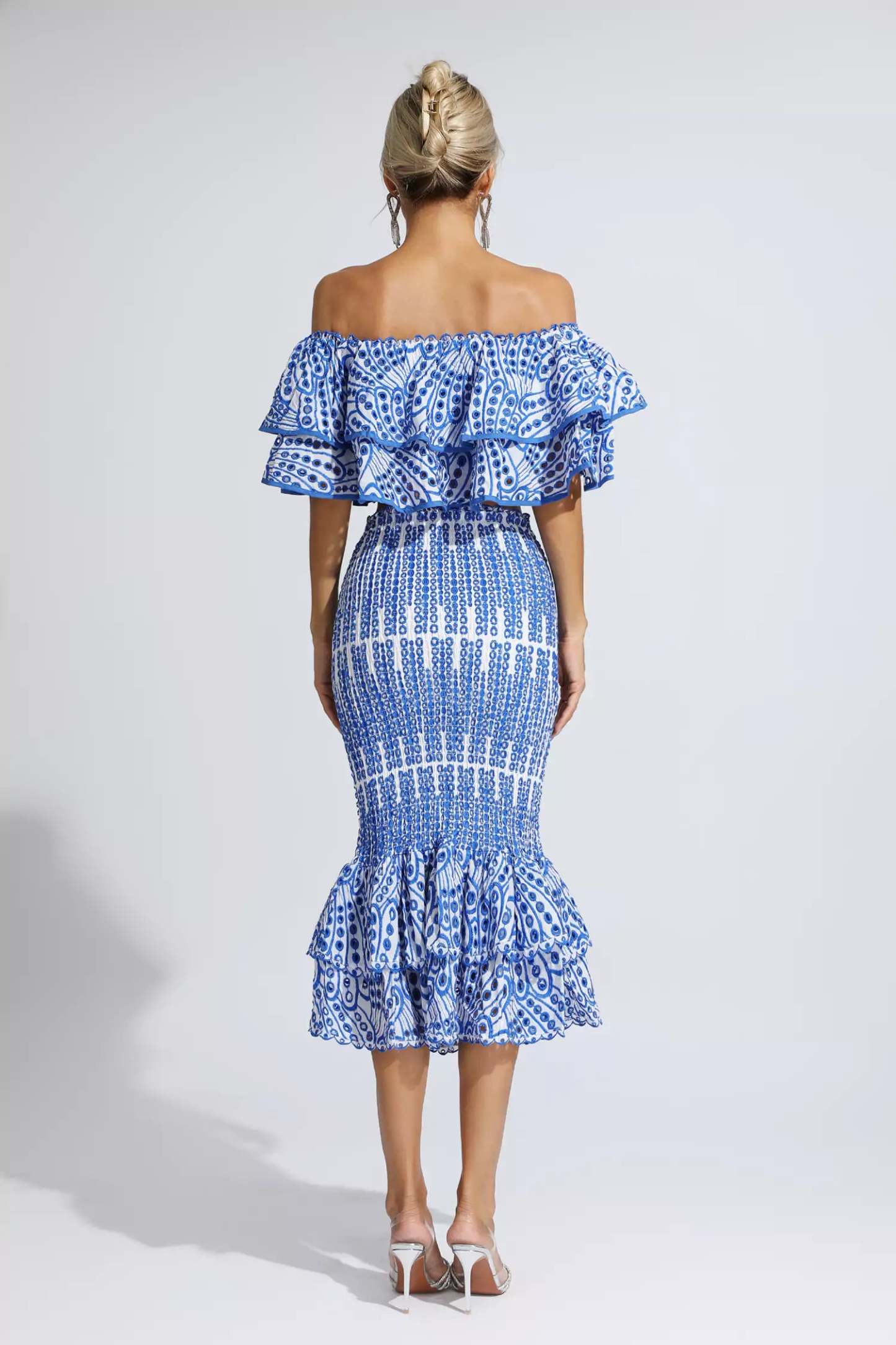 Wordsworth Blue Cutout Ruffle Set
