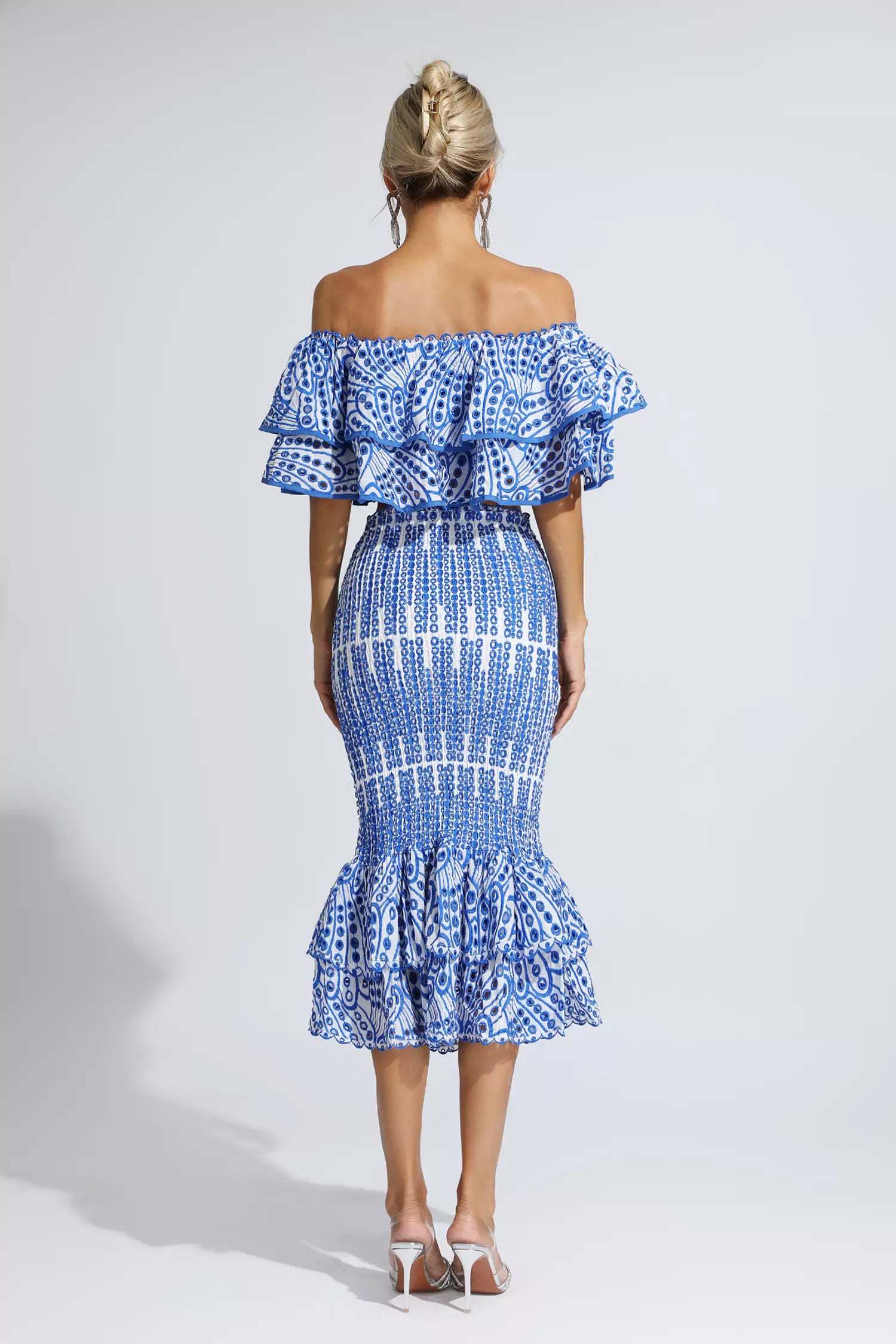 Wordsworth Blue Cutout Ruffle Set