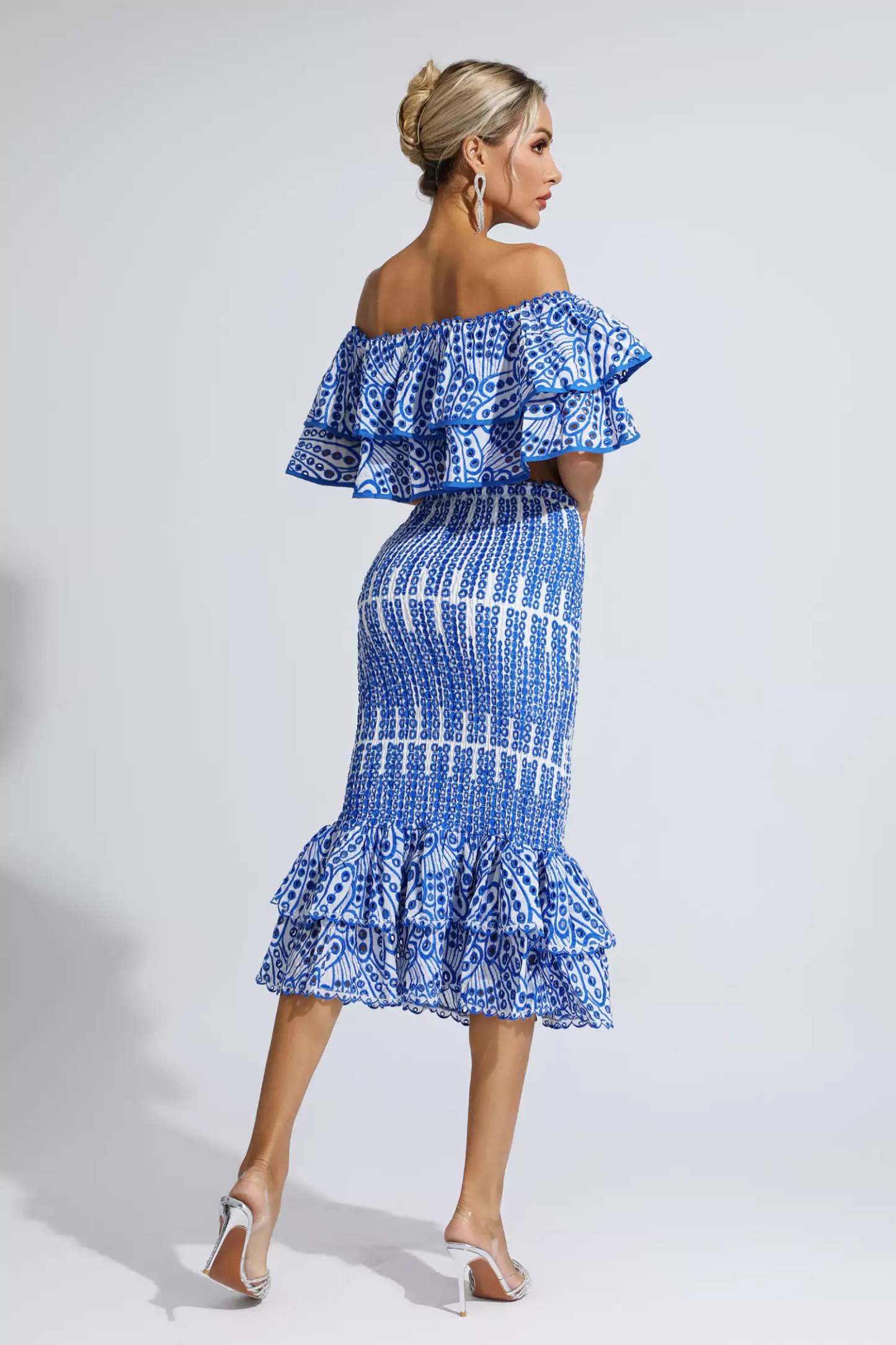 Wordsworth Blue Cutout Ruffle Set