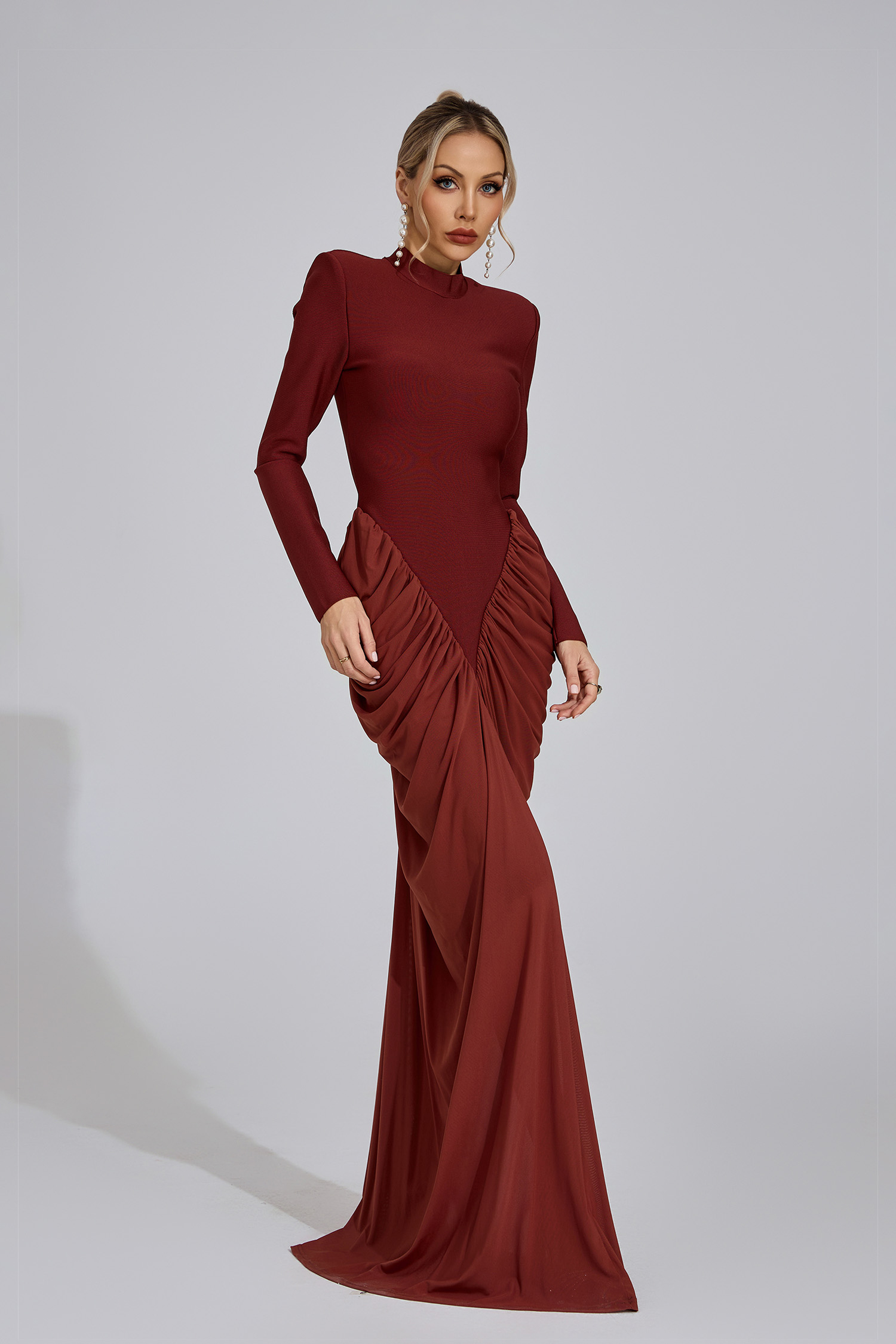 Point Sienna Ruching Maxi Dress