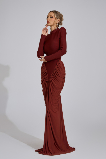 Point Sienna Ruching Maxi Dress