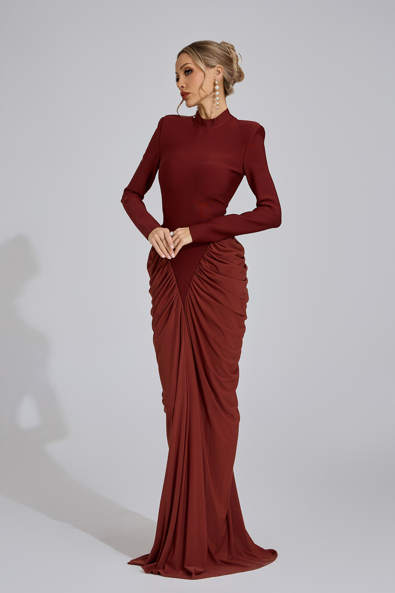 Point Sienna Ruching Maxi Dress