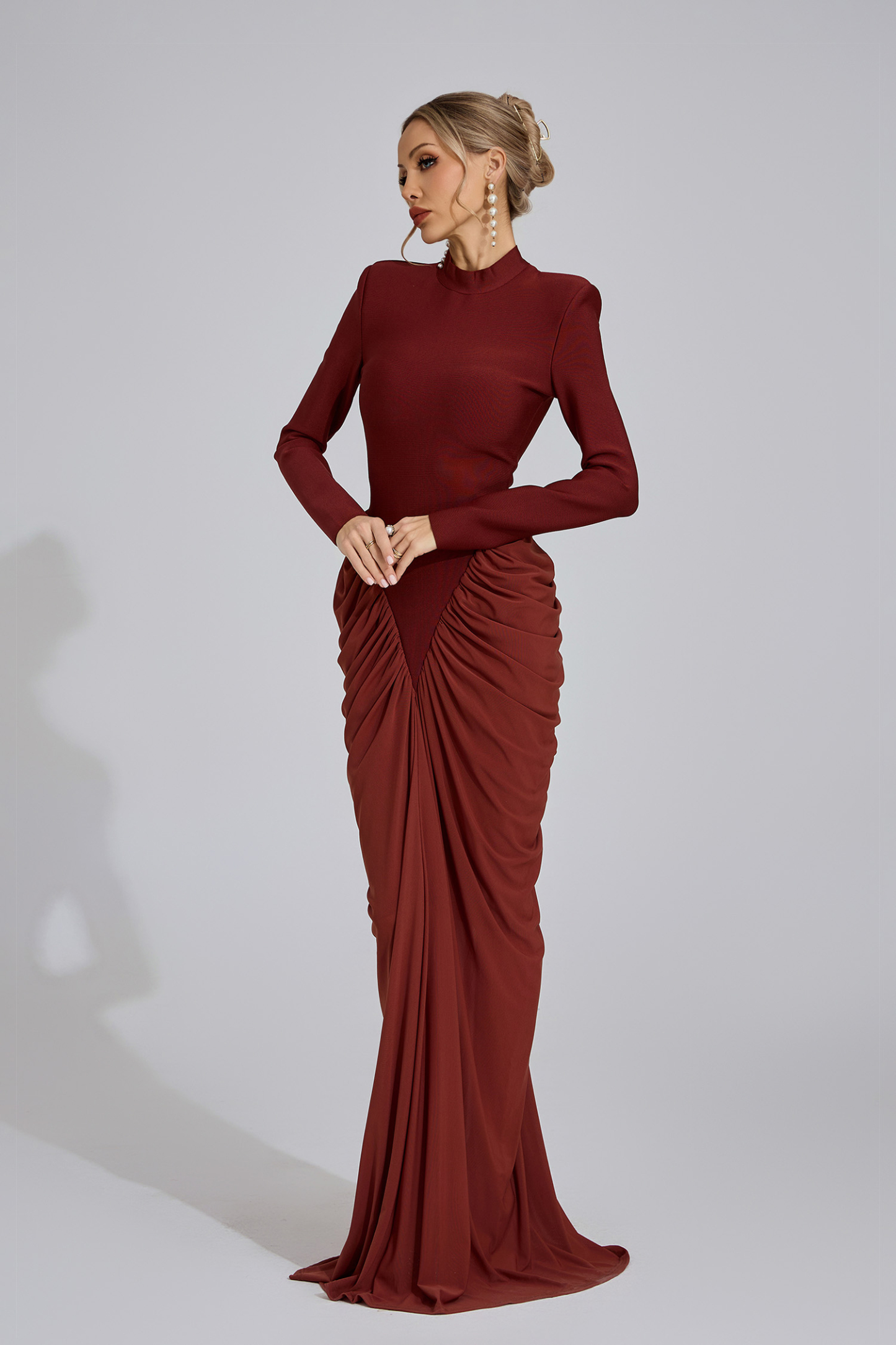 Point Sienna Ruching Maxi Dress