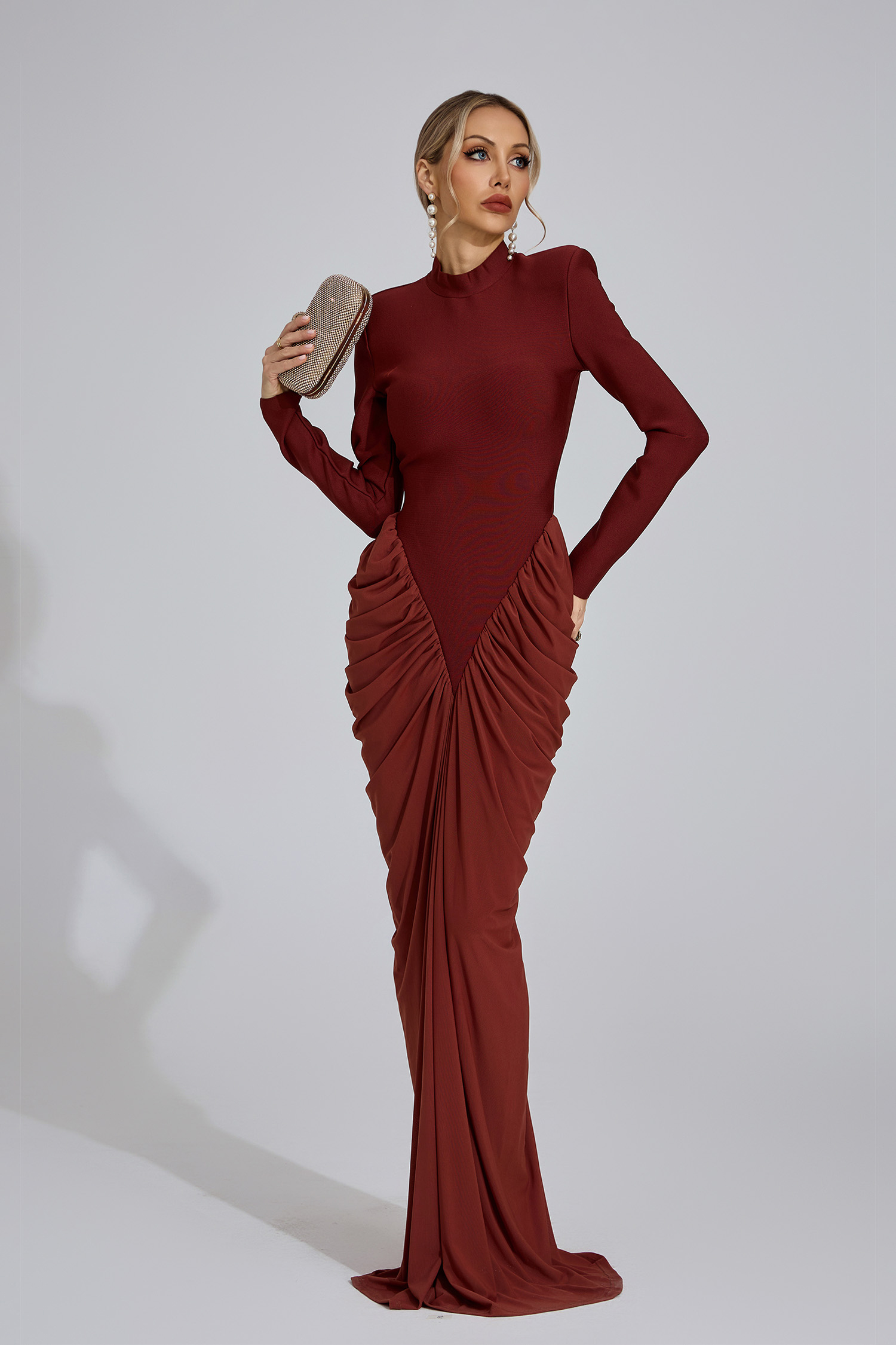 Point Sienna Ruching Maxi Dress