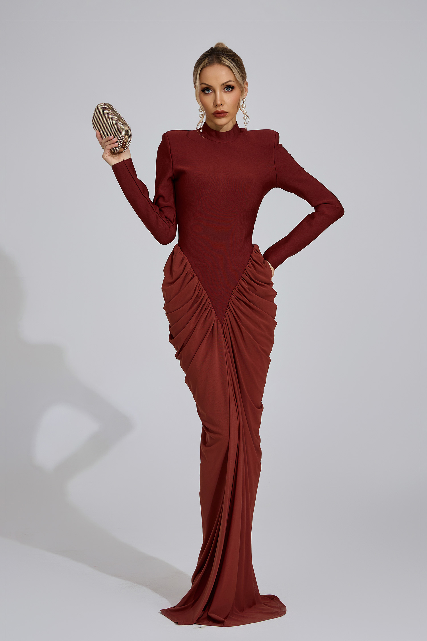 Point Sienna Ruching Maxi Dress