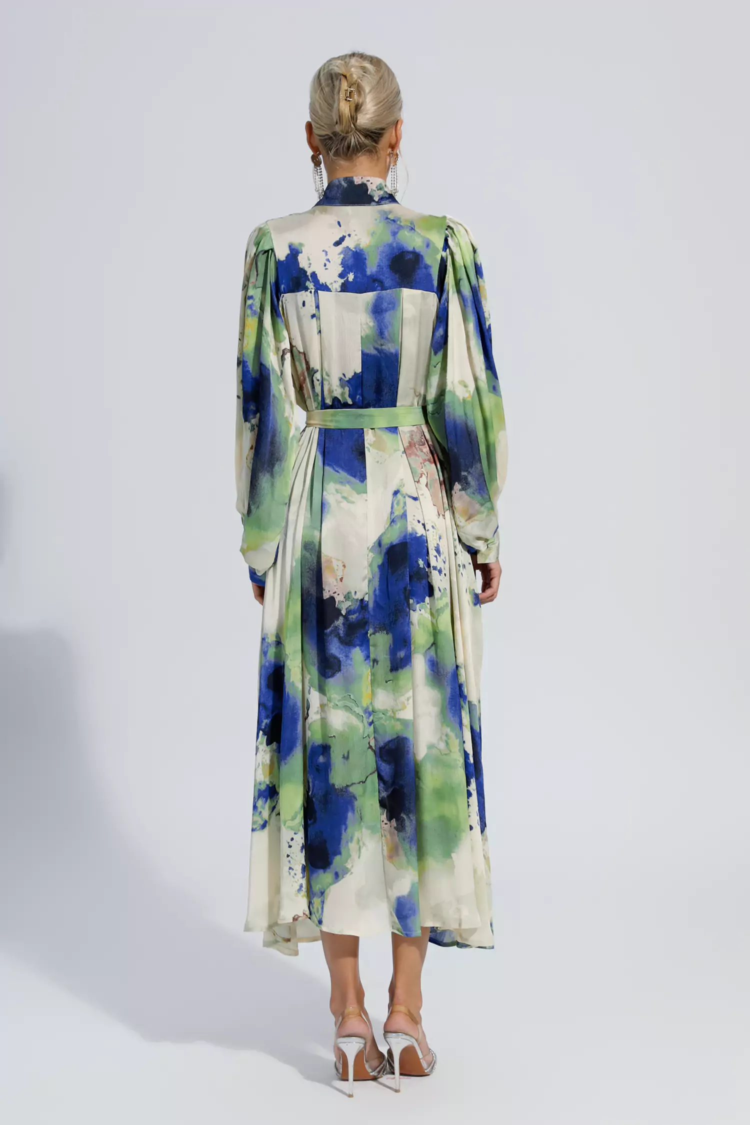 Bertie Floral Tie Dye Long Sleeves Maxi Dress
