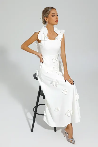 Elvis White Flower Slip Dress