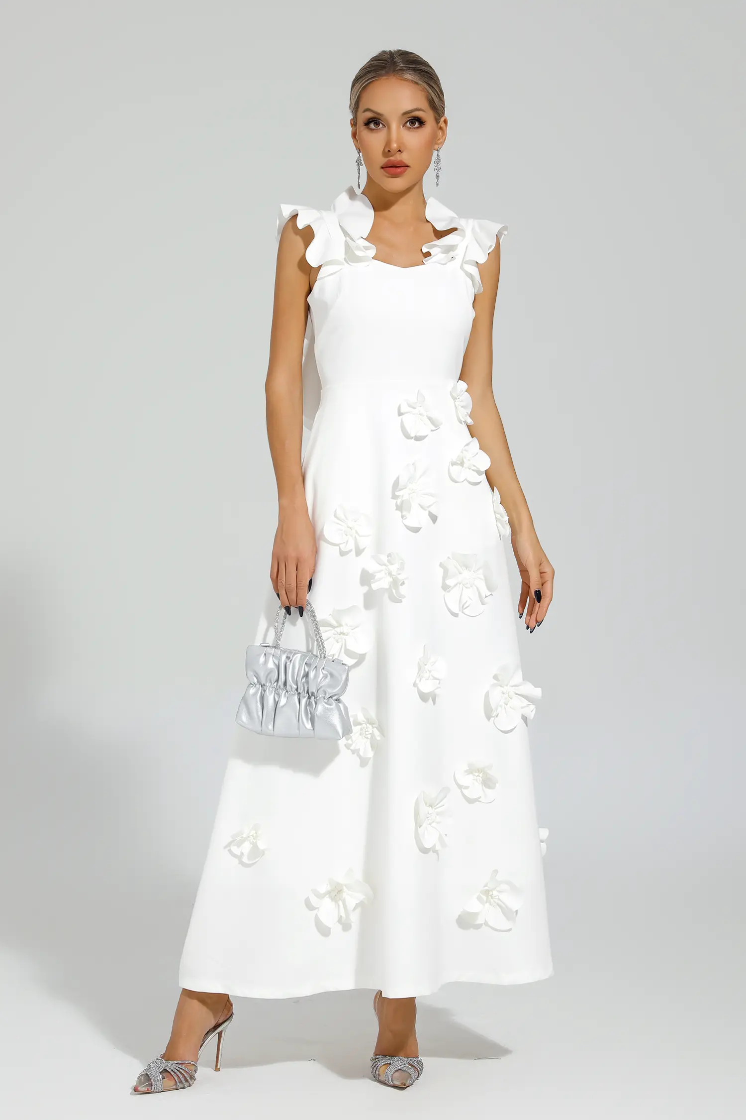 Elvis White Flower Slip Dress