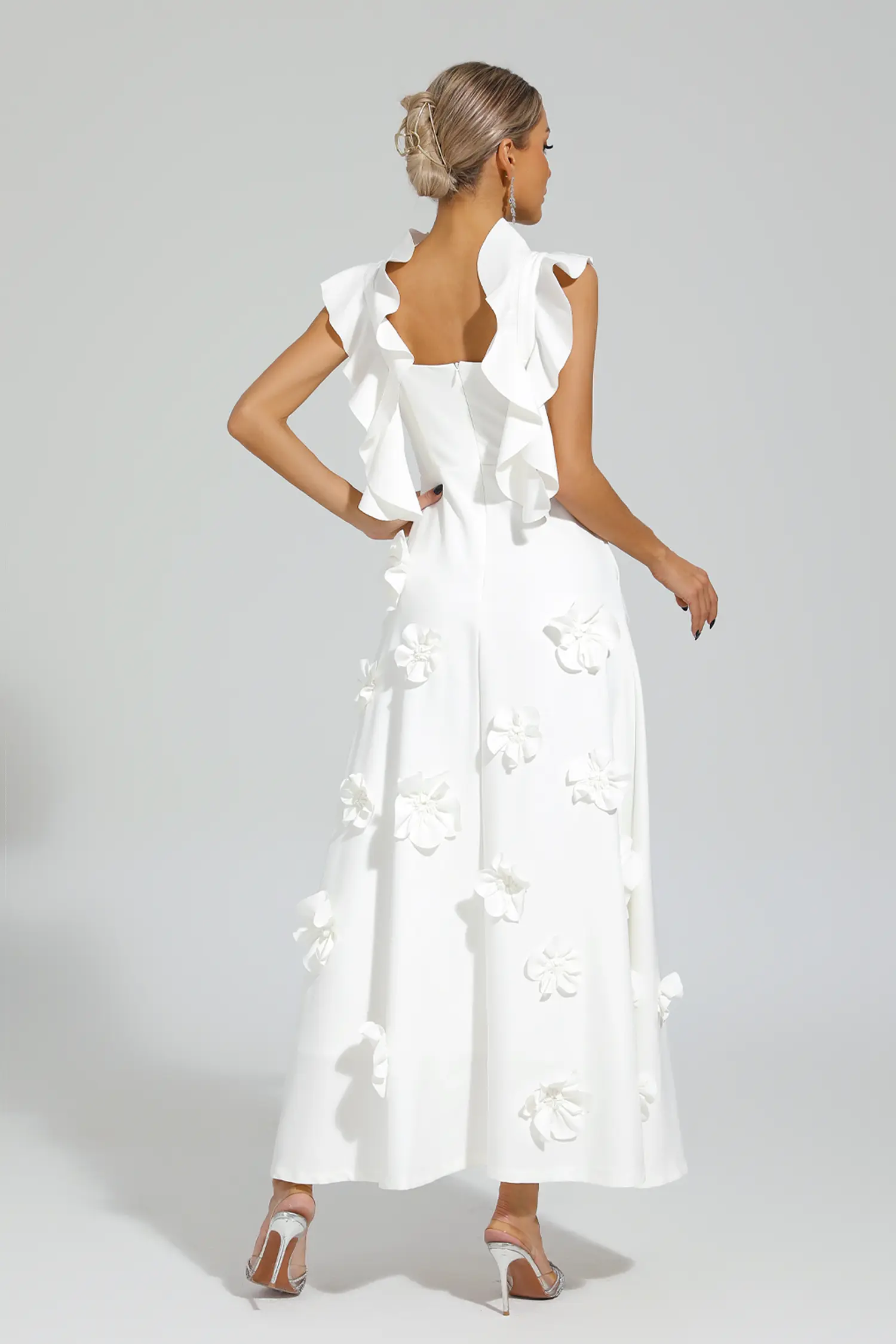 Elvis White Flower Slip Dress