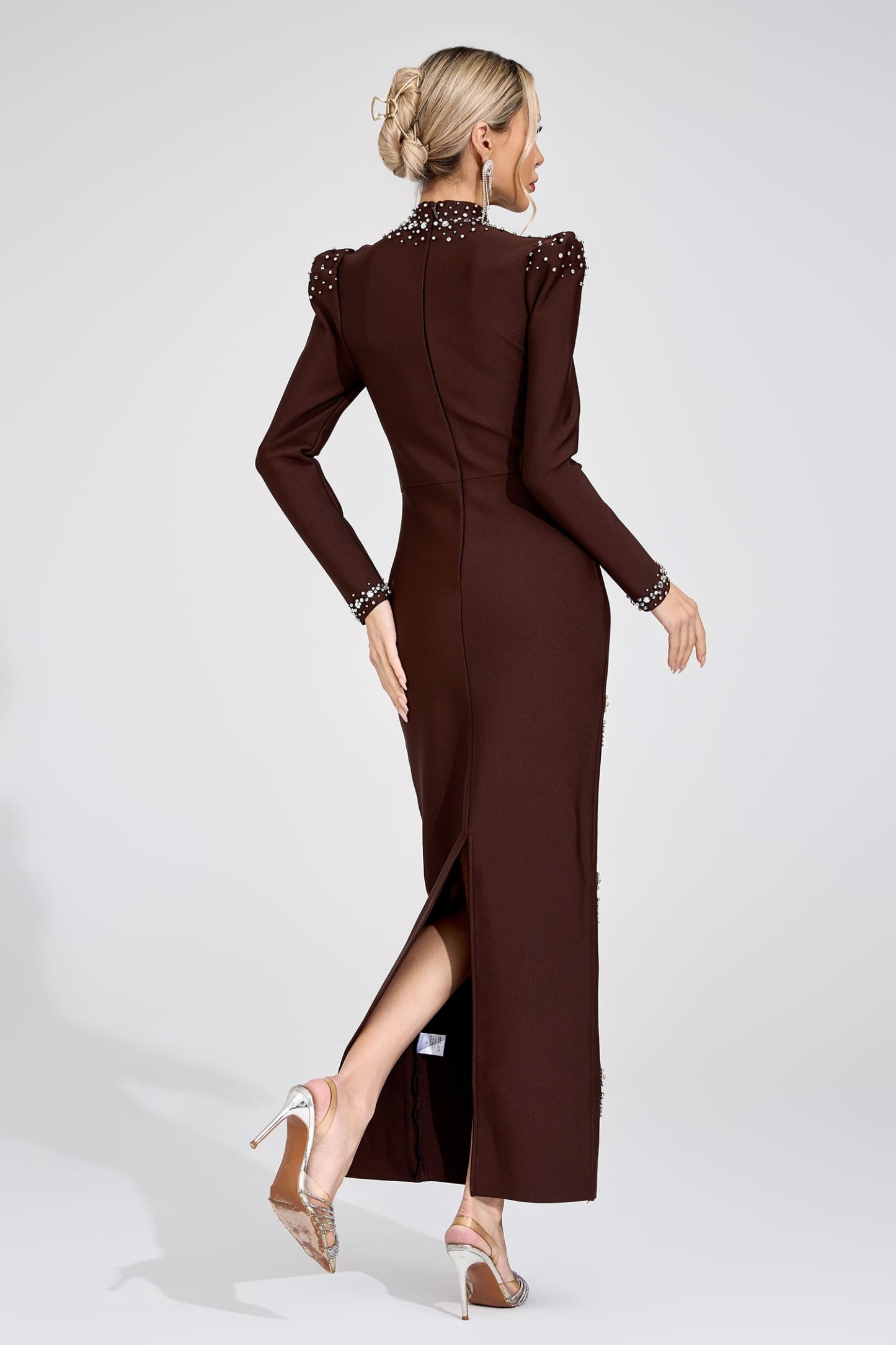 Moss Brown Bandage Maxi Dress