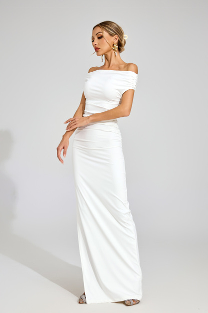 Mirabelle White Off Shoulder Dress