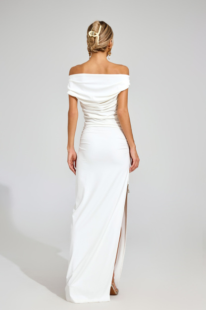 Mirabelle White Off Shoulder Dress