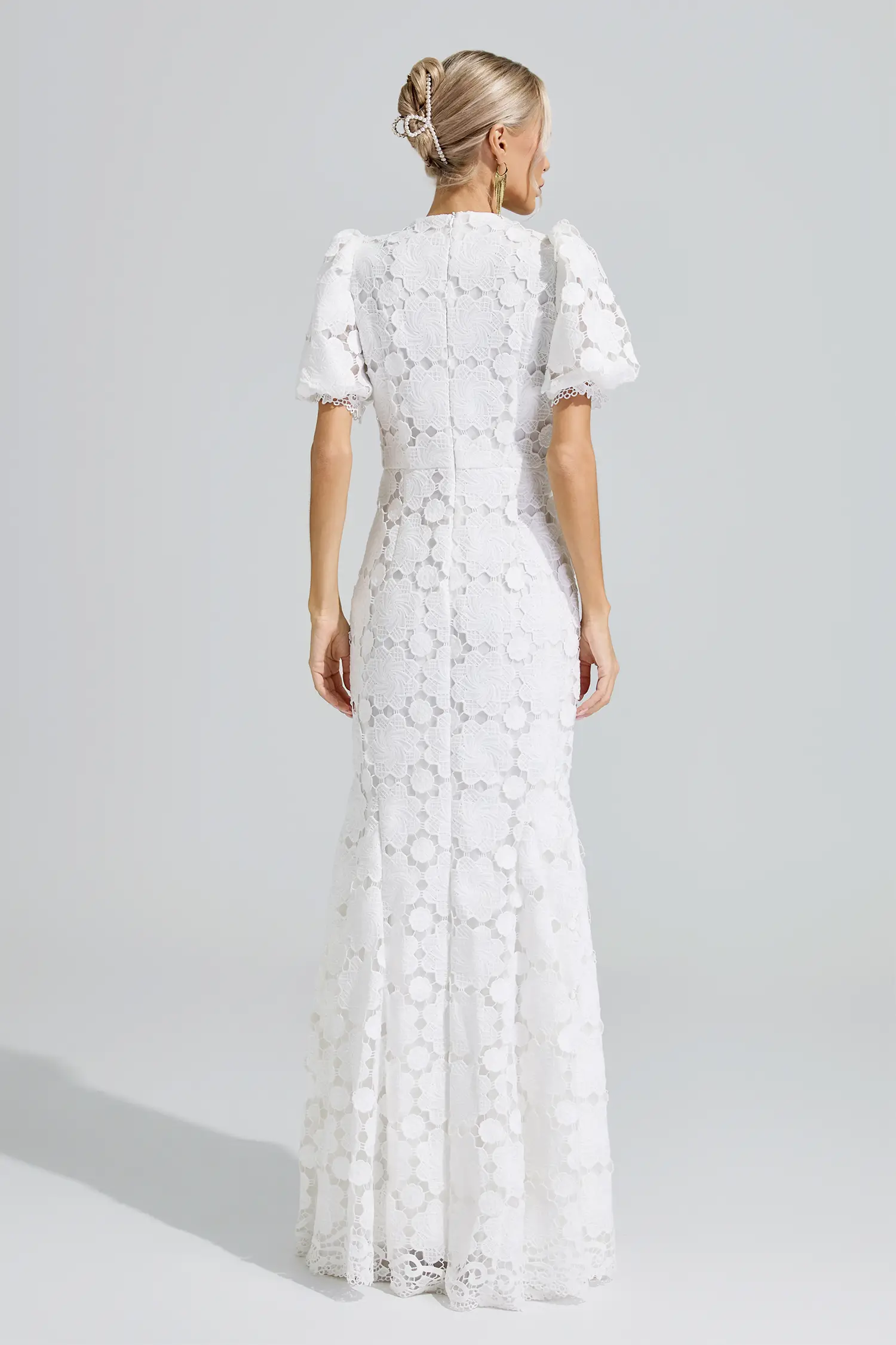 Artemis White Lace Cutout Maxi Dress