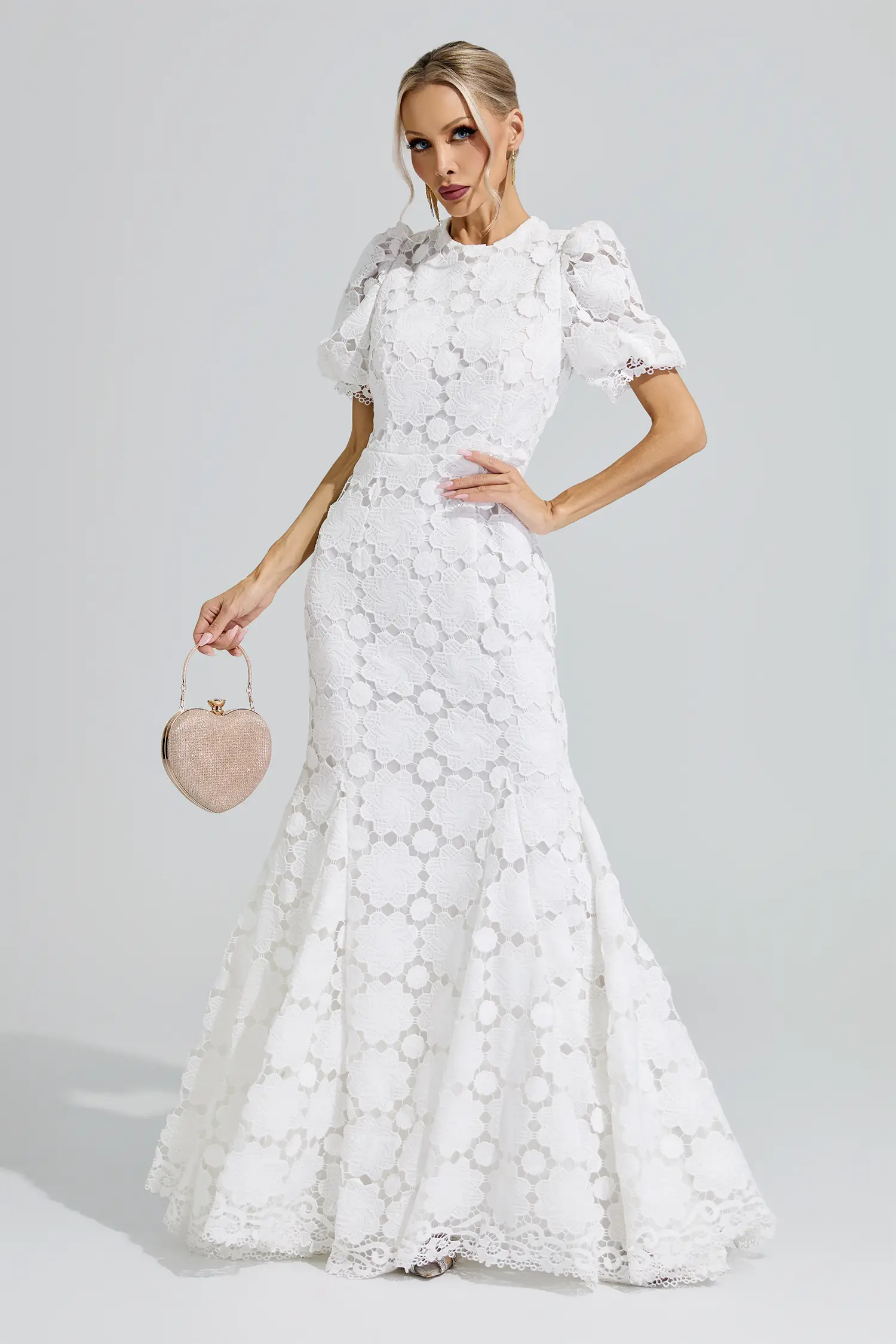 Artemis White Lace Cutout Maxi Dress